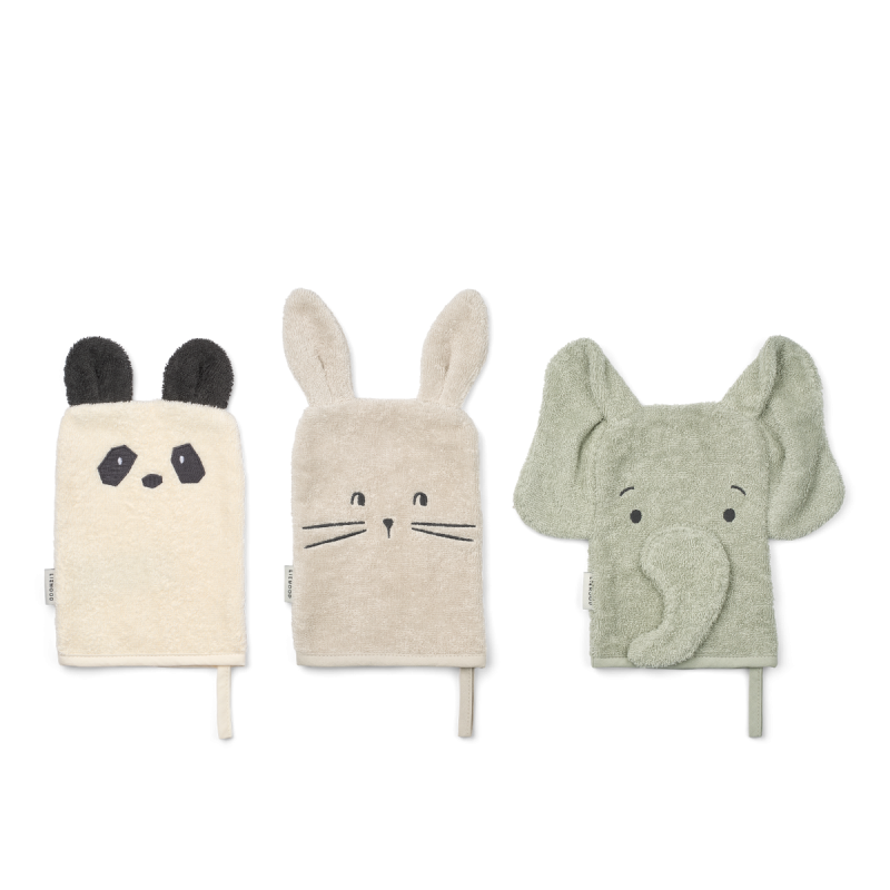 Sylvester Waschlappen 3er-Pack, Taubenblau-Mix, LIEWOOD