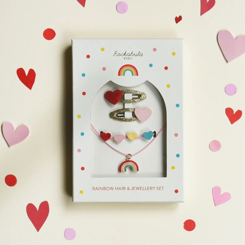 Set Vintage Rainbow Hair & Jewellery, Rockahula