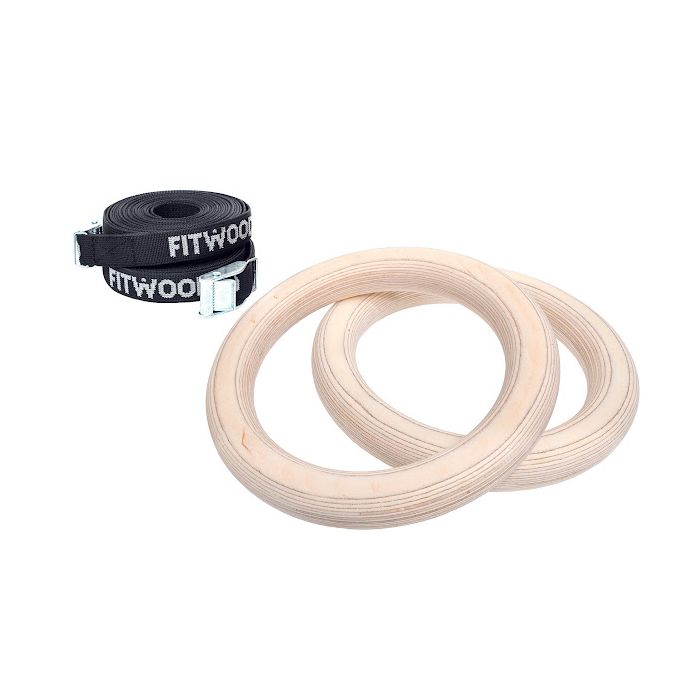 Turnringe Kinder Birke - Schwarze Bänder, FitWood Turnringe Kinder Birke - Schwarze Bänder, FitWood