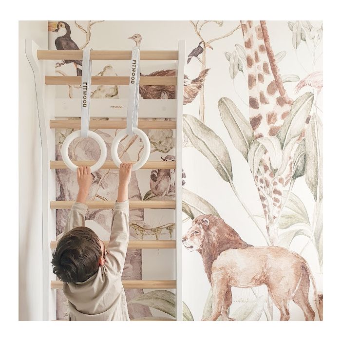 Turnringe Kinder Weiss - Weisse Bänder, FitWood 