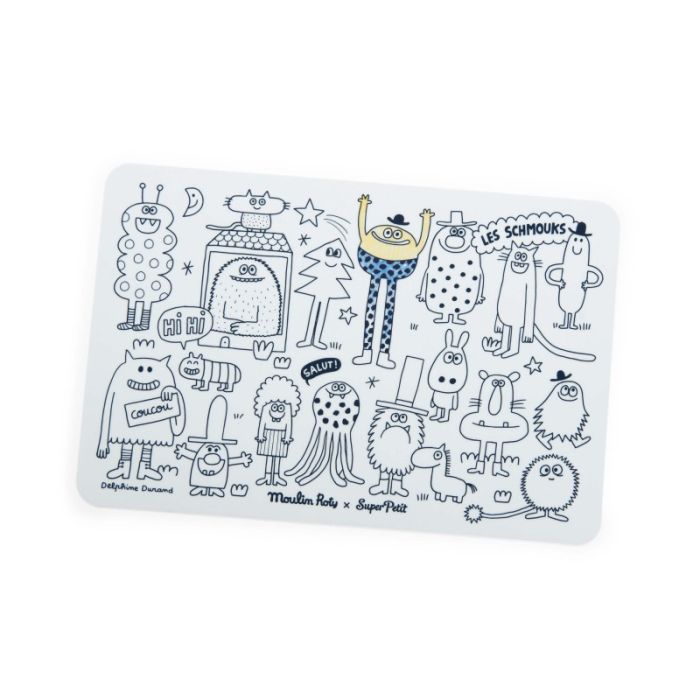 Mini Silikon Set zum Ausmalen & 4 Stifte, Les Schmouks, Moulin Roty