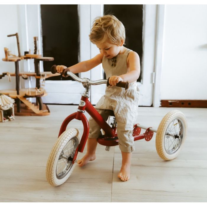 Laufrad 2 in 1 vintage, red matt, Trybike Laufrad 2 in 1 vintage, red matt, Trybike