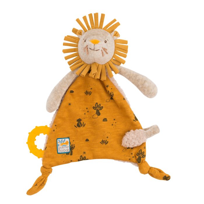 Doudou attache-tétine lion, Sous mon baobab, Moulin Roty