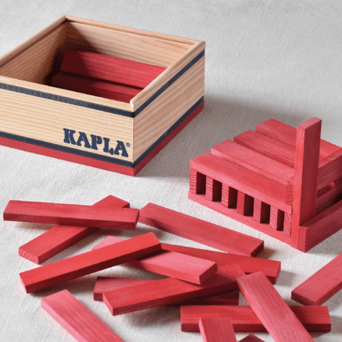 Coffret de 40 planchettes Kapla couleur rouge