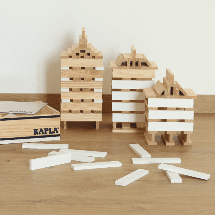 Coffret de 40 planchettes Kapla couleur blanc