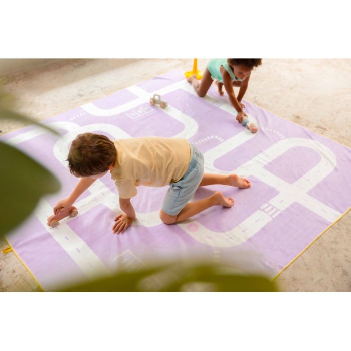 Spiel Strandtuch Strasse Lavendel XL, 180 x 180cm, Quut