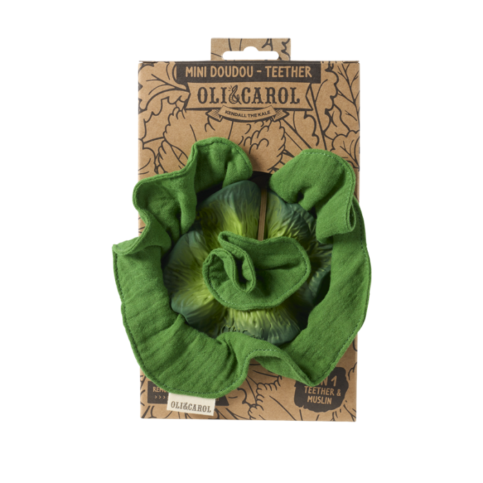 KENDALL Der Grünkohl, Mini Schmusetuch, Beissring, Oli&Carol