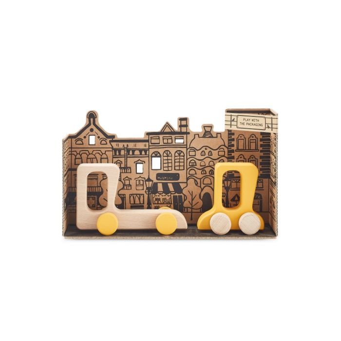 ROAD STORIES - WOODEN VEHICULE YELLOW, ME&MINE