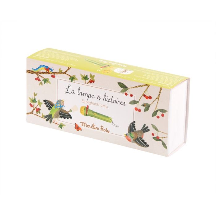 Geschichtenlampe mit Mini-Geschichtenbuch, Le Jardin du Moulin, Moulin Roty, französisch