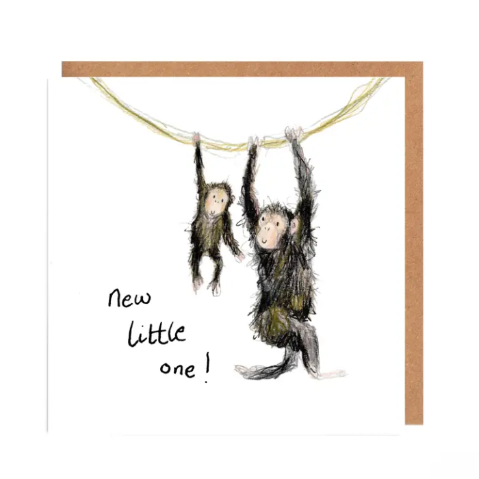 Schimpansen New Baby Karte, Catherine Rayner