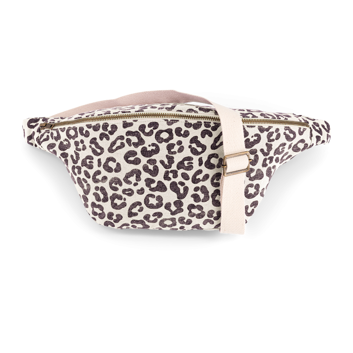 Bauchtasche Leopardenmuster Beige, Rose in April