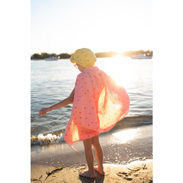 Swaddle L Bianca, Herzen Rosa/Rot, Rose in April