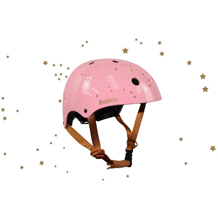 Helm pink with golden stars Starling, S/M 48-54cm, Bobbin
