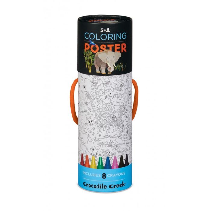 Color a Poster, Dschungel Tiere Malposter, Crocodile Creek