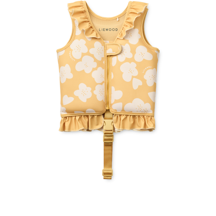 Dove  Swim Vest w Frill,Flower /Lemon yellow, 11-15kg, LIEWOOD