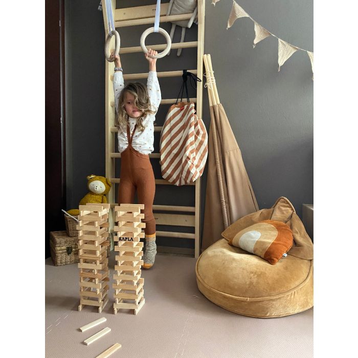 Turnringe Kinder Birke - Weisse Bänder, FitWood 