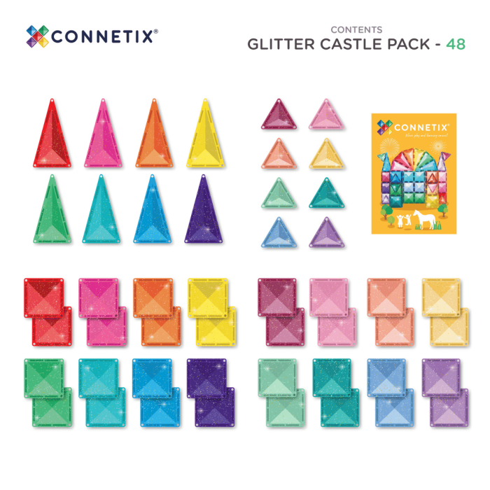 Connetix Glitter Pack 48pc, Magnetbausteine