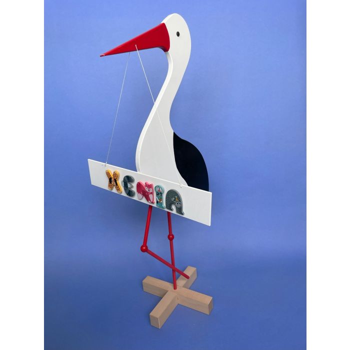 Storch gross, inkl. Namensschild und Buchstaben