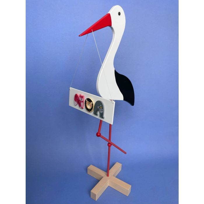 Cigogne grande, avec plaque nominative et lettres