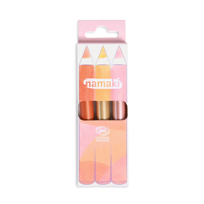 Set of 3 Glitter Make-up Pencils Sunshine, Namaki