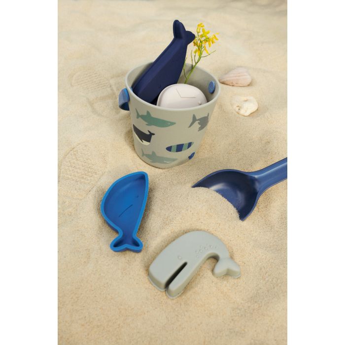 Gilma Shark Beach Set, Dove Blue, LIEWOOD