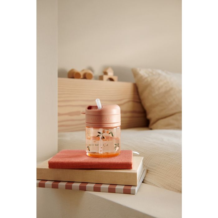 Pavia Trinkflasche mit Strohhalm 280ml, Peach Sea shell, Liewood