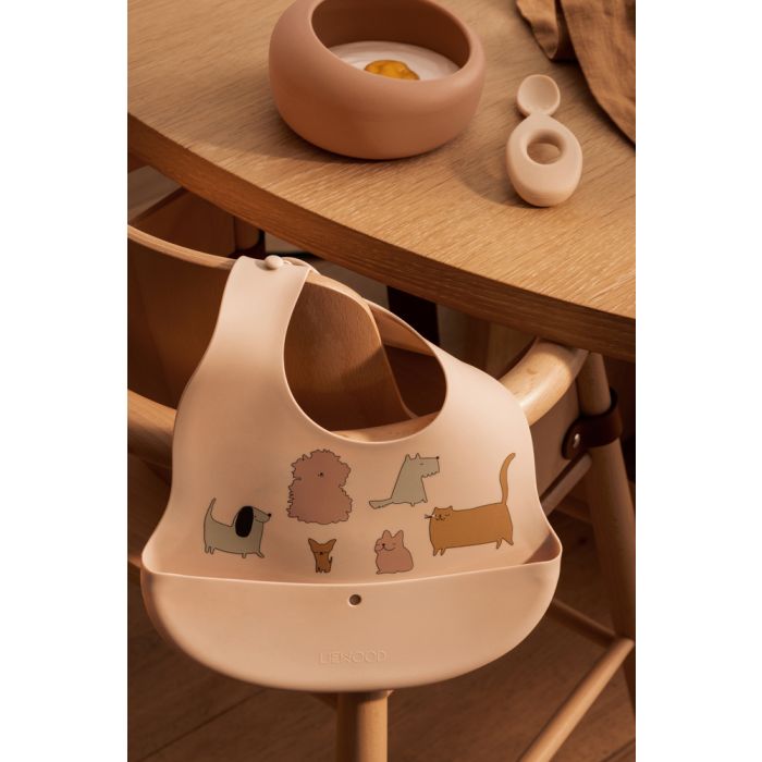 Tilda Silikon Lätzchen 2er, Katzen und Hunde / Sandy, Liewood