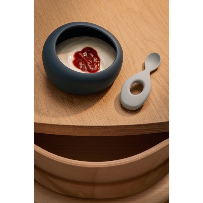 Sparia Bowl + Löffel, Whale blue / Taubenblau, Liewood