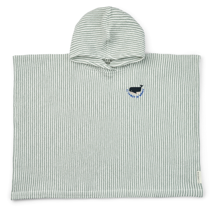 Paco Poncho Embroidery,Y/D stripe Peppermint / Creme, 7/8Y,LIEWOOD