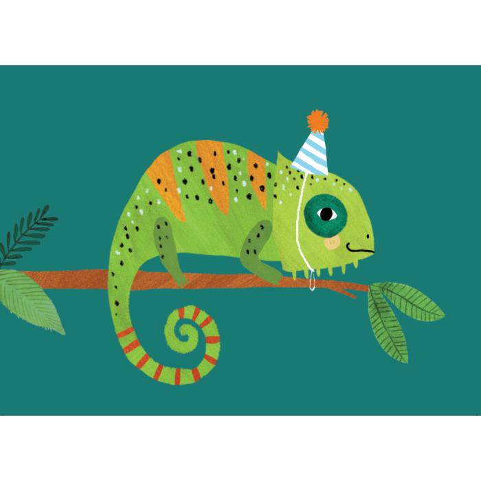 Postcard Cameleon, Postkarte, Petit Monkey