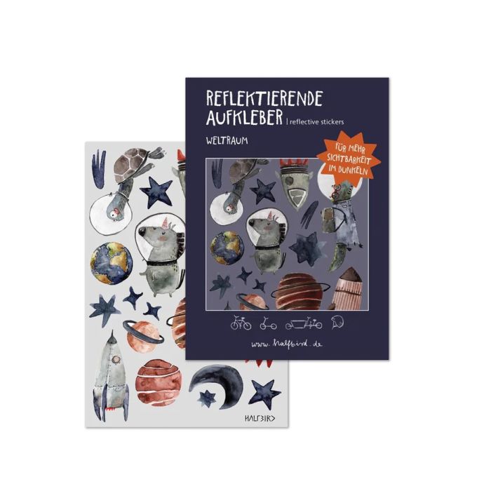 Set d'autocollants réfléchissants,espace, Halfbird