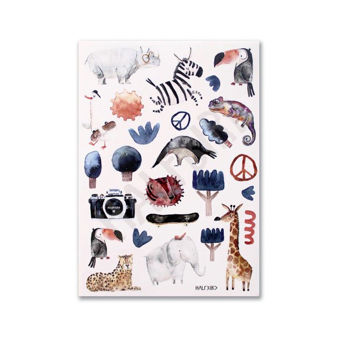 Spülmaschinenfeste Sticker Super Safari, Halfbird