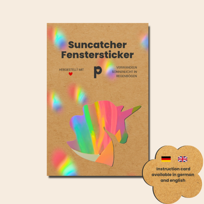 Suncatcher Window Sticker, Einhorn, Plottkowski