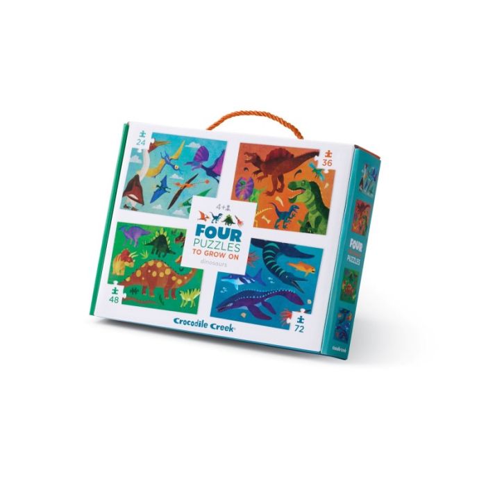 Vier Puzzles 24-72pc,Dinosaurier, Crocodile Creek