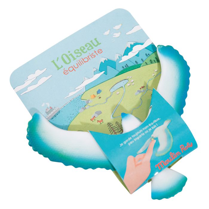 Oiseau équilibriste bleu,  Les petites merveilles, Moulin Roty
