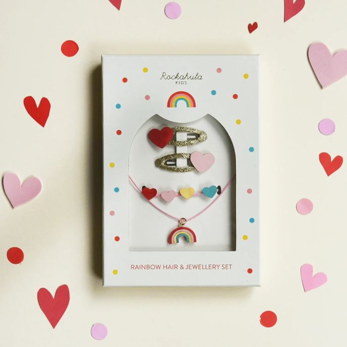 Set Vintage Rainbow Hair & Jewellery, Rockahula