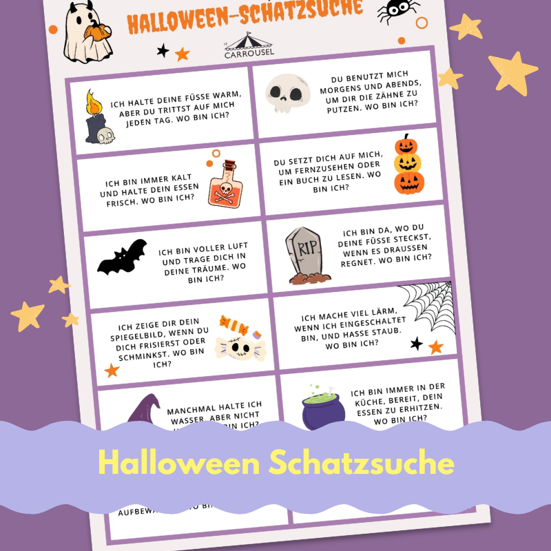 Halloween Schatzsuche Gratis Download f&uuml;r Kinder
